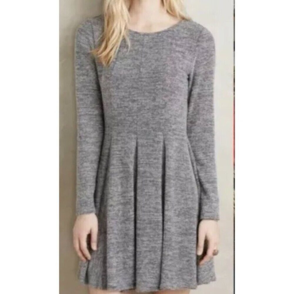 Dolan Left Coast Piper Flare Dress Heather Gray Long Sleeve Size XL